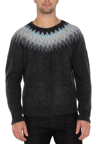 Charcoal Grey & Mint Crew Neck Raglan Sweater