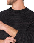 Black Gray Spruce Roll Neck Raglan Sweater