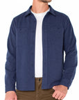 Midnight Blue Mens Knit L/S Button Up Shirt
