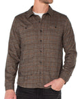 Tpe/Blk/Rst Mlt Men's Knit L/S Button Up Shirt