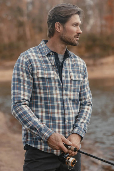 Mineral Blue Mountain Textured Overshirt