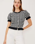 Black White Gingham Lora Top