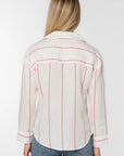 White Red Stripe Lyla Blouse