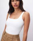 White Scuba Modern Tank Bodysuit