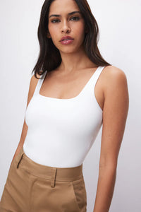 White Scuba Modern Tank Bodysuit