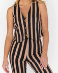 Sepia Stripe Denim Vicky Vest