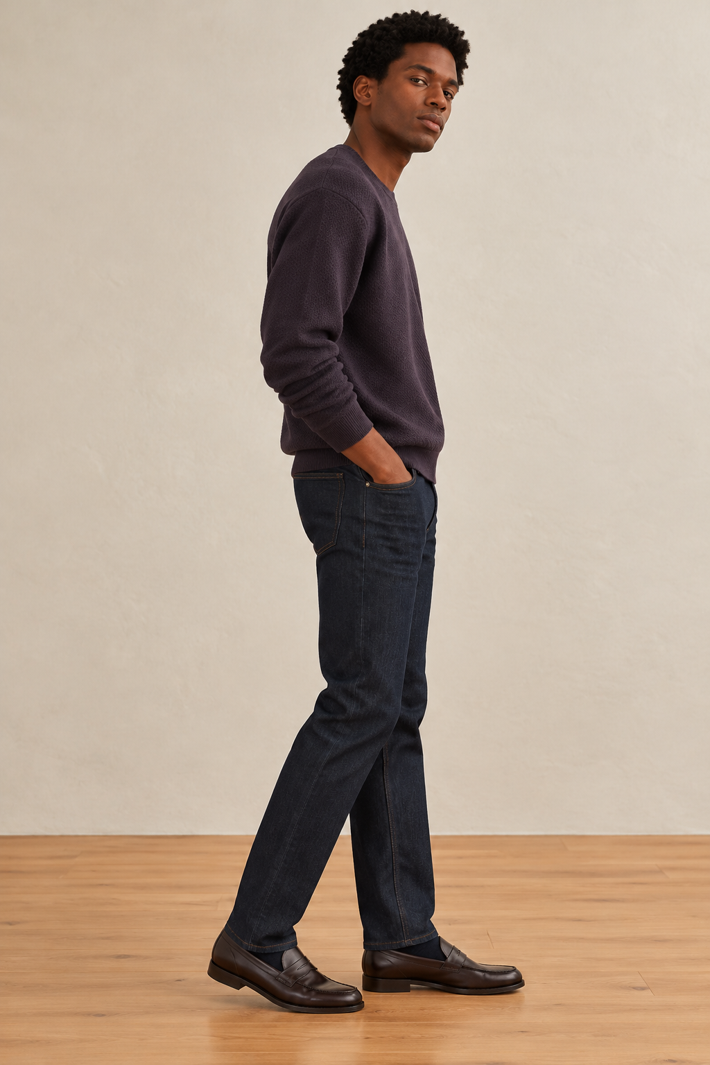 Plum Brentwood Knit Crew Neck Sweater
