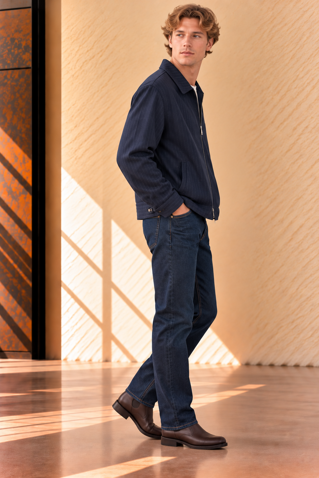 Navy Andres Wool Jacket