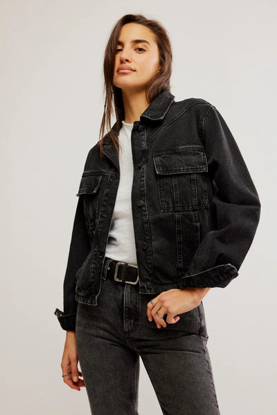 Washed Black Jade Denim Jacket