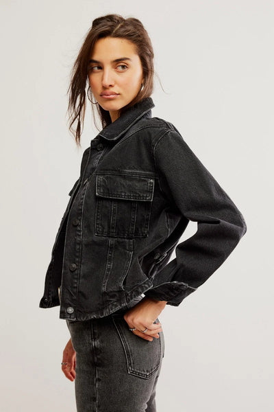 Washed Black Jade Denim Jacket