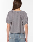Black & White Mini Gingham Ottilie Blouse