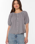 Black & White Mini Gingham Ottilie Blouse