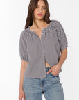 Black & White Mini Gingham Ottilie Blouse