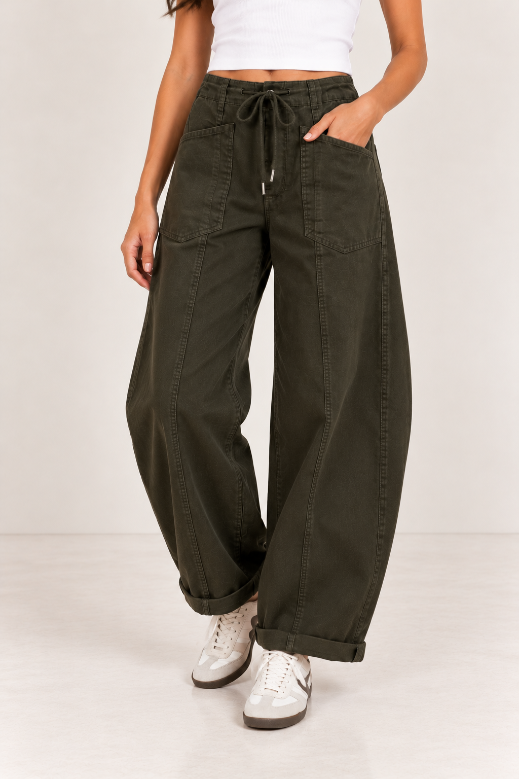 Fern Villa Drawstring Barrel Pant