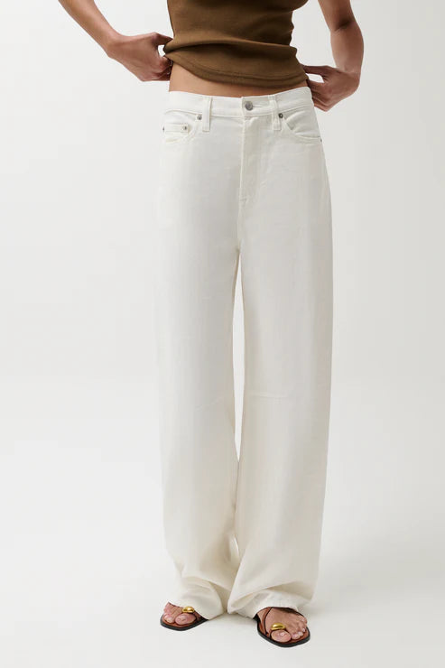 Egret Sydney High Rise Linen Bowed Wide Leg