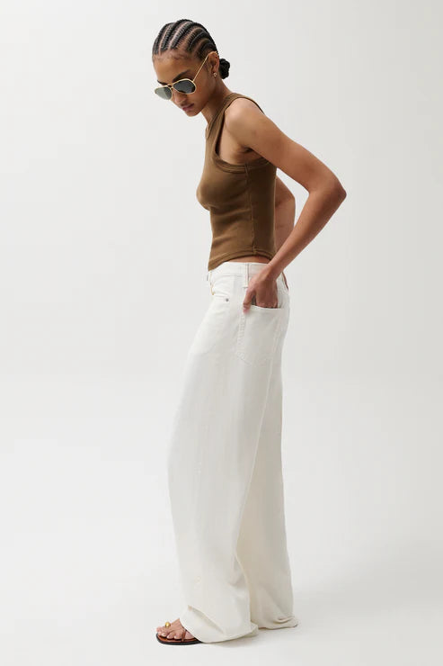 Egret Sydney High Rise Linen Bowed Wide Leg