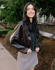 Brown/Black Checker Mini Skirt
