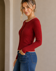 Red & Beige Samira Cardigan