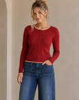 Red & Beige Samira Cardigan