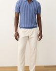 Azure Stripe Conrad Sweater Polo
