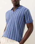 Azure Stripe Conrad Sweater Polo