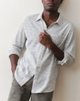 Natural & Black Stripe LS Classic Stretch Selvage Shirt