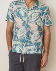 Abstract Palm Stretch Selvage Resort Shirt