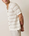 Natural  Open Knit Sweater Button Down