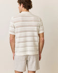 Natural  Open Knit Sweater Button Down