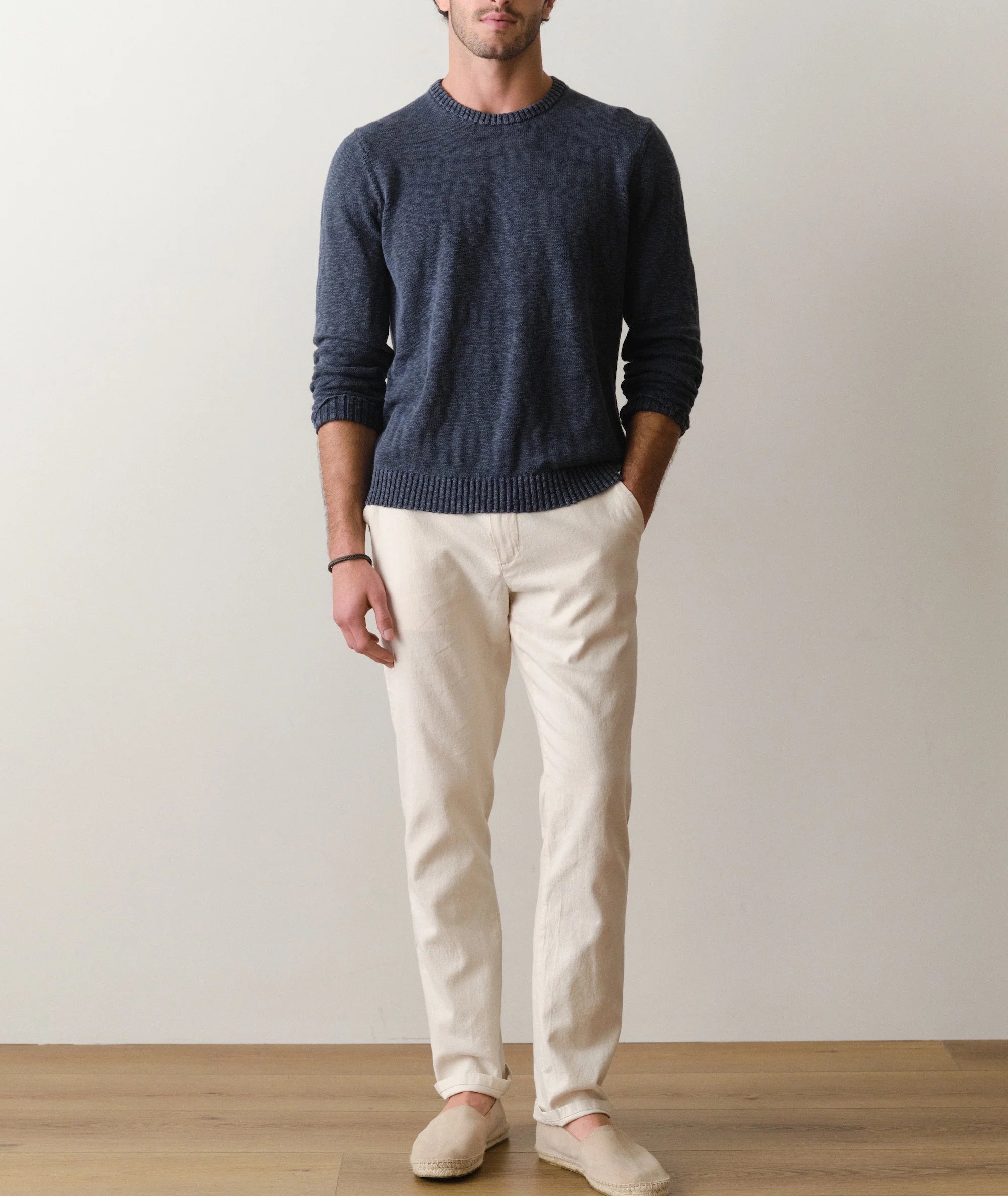 Vintage Indigo Slub Crew Sweater