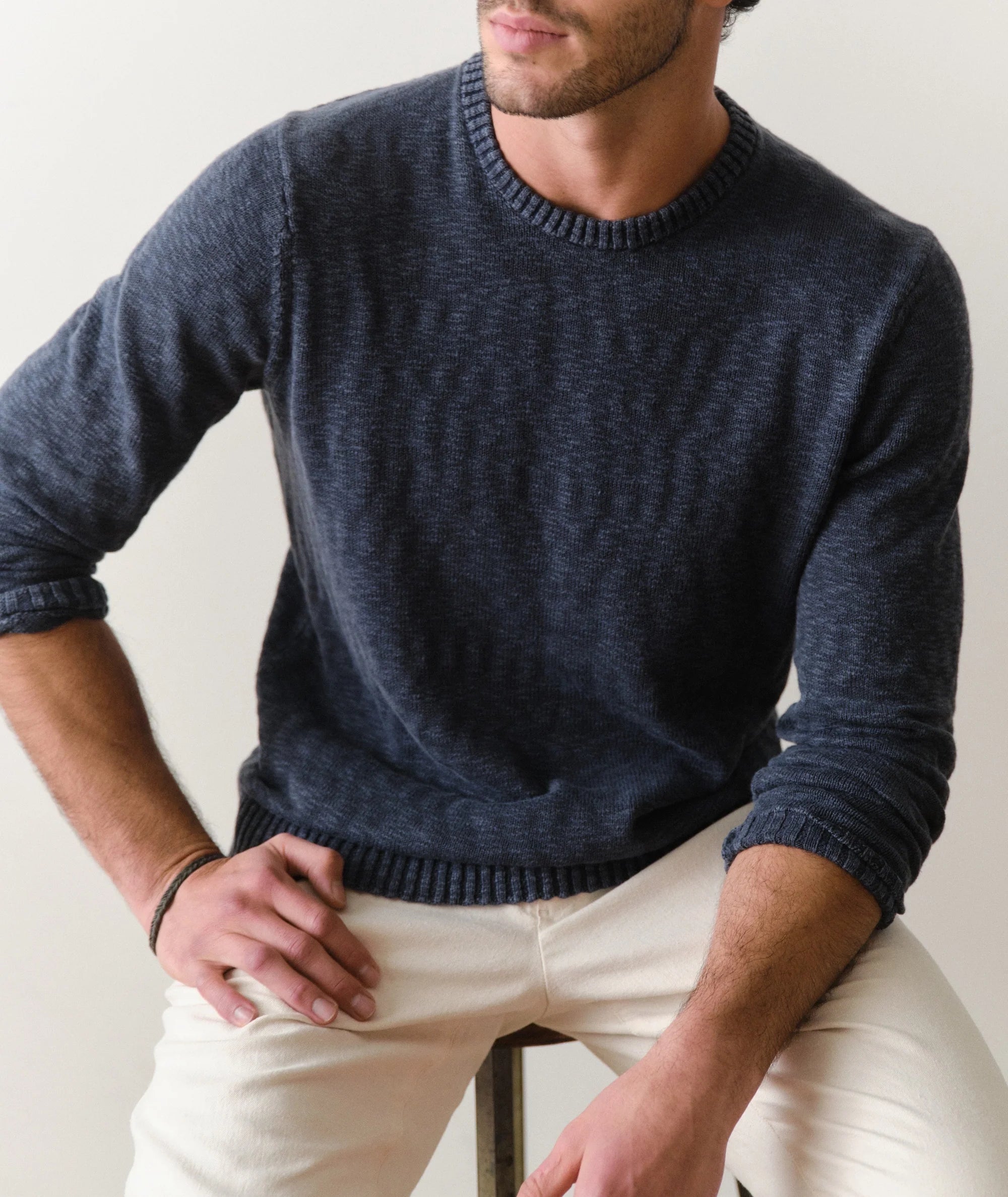 Vintage Indigo Slub Crew Sweater