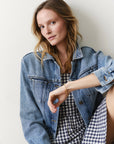 Medium Wash Cropped Denim Jacket
