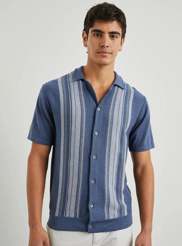 Marrakesh Blue Multistripe Silas Button Up