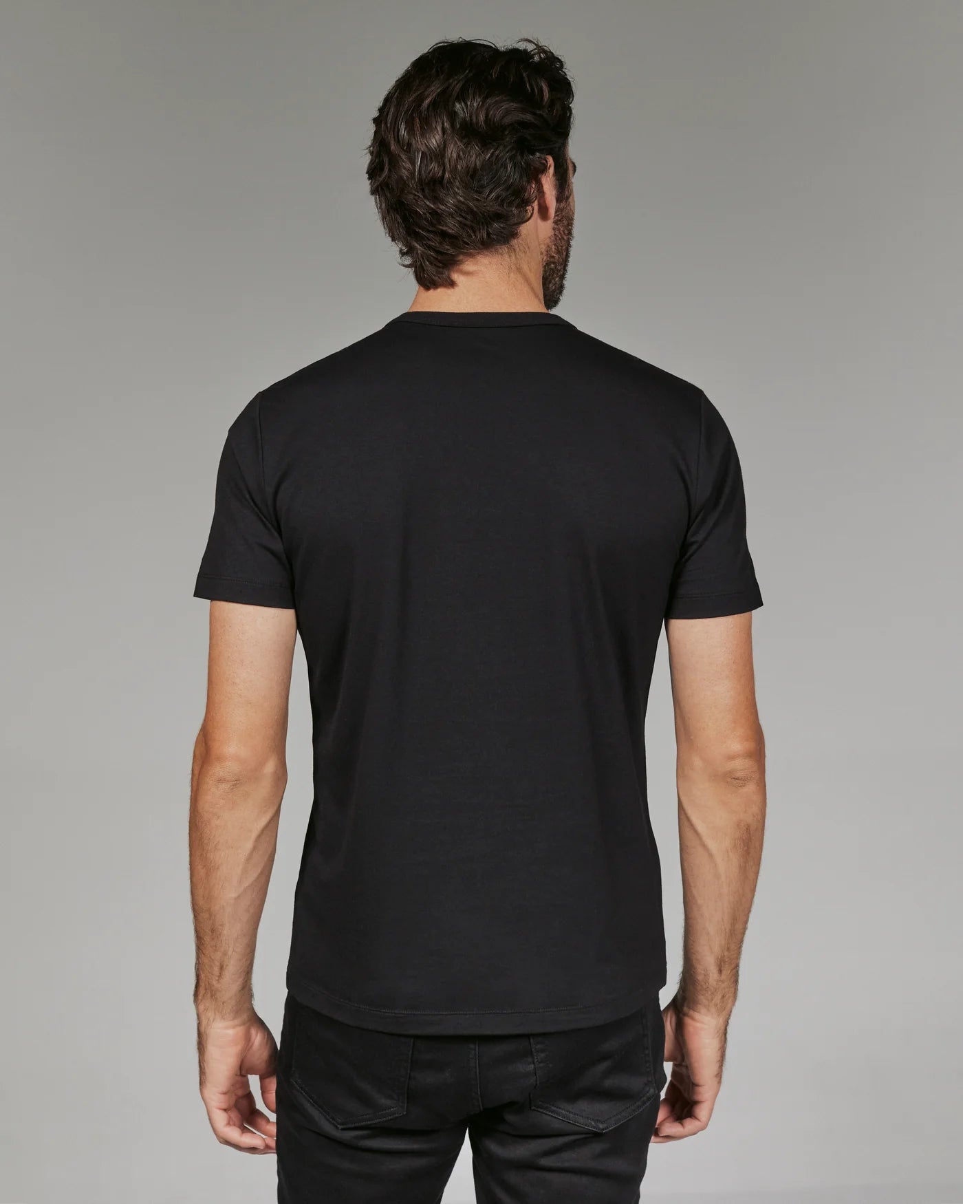 Black Modal Crew Neck Tee