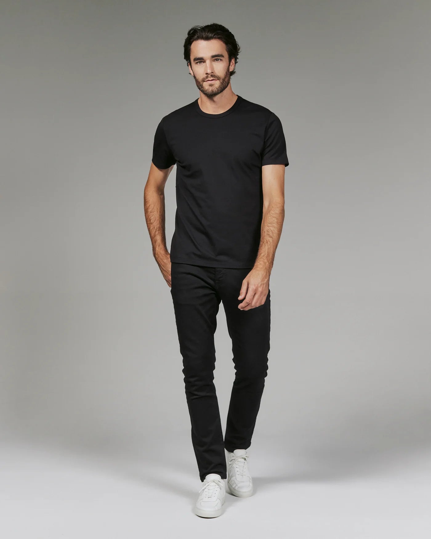 Black Modal Crew Neck Tee