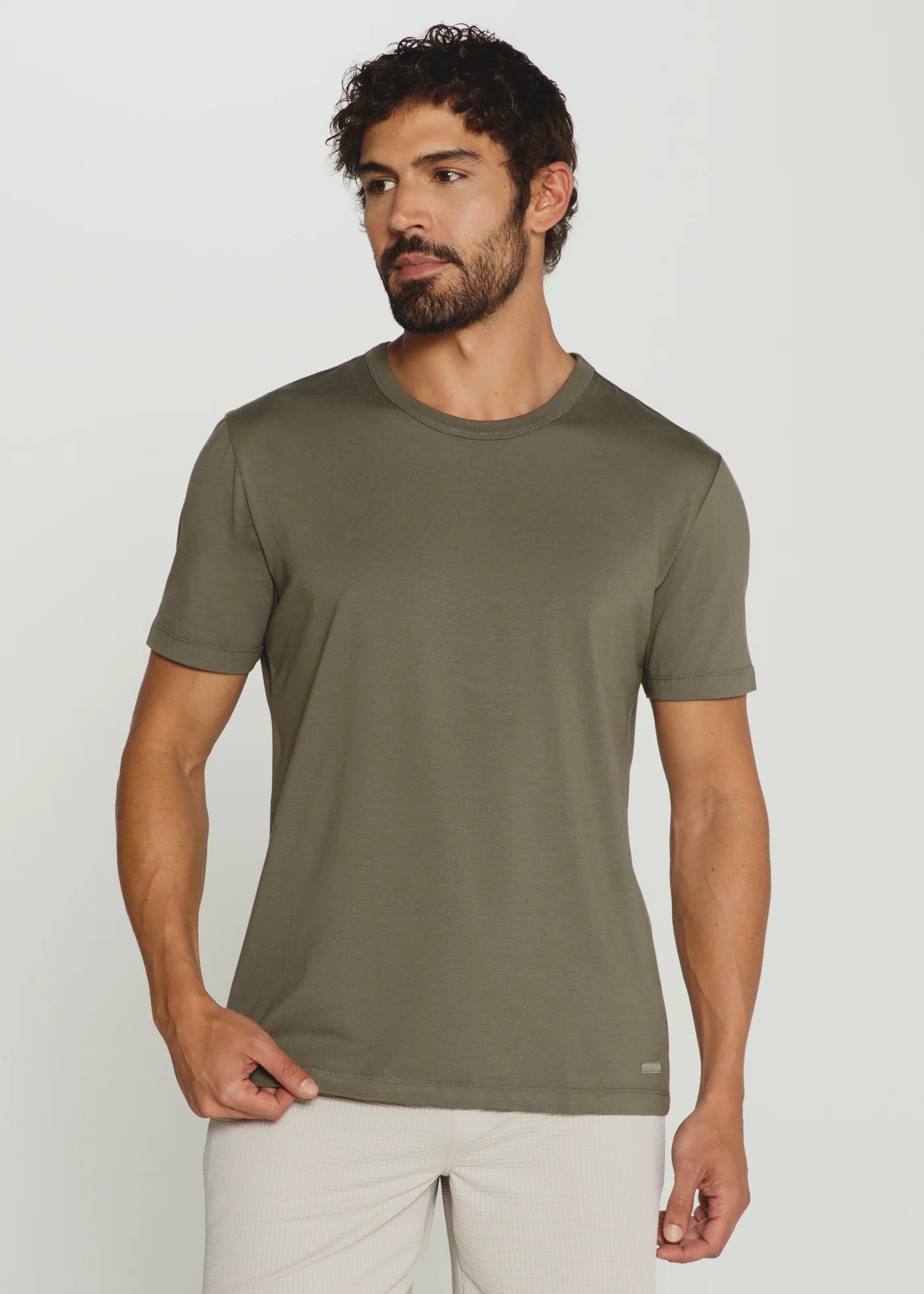 Moss Green Modal Crew Neck Tee