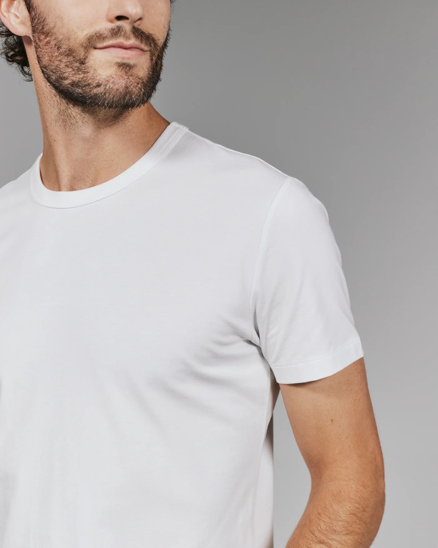 White Modal Crew Neck Tee