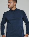 Navy Quarter Zip Modal Sweater