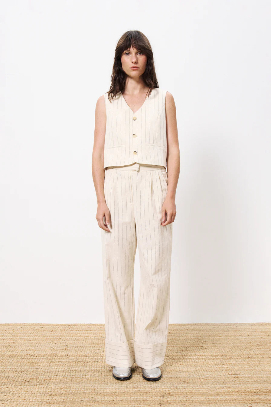 Creme Stripe Pia Trouser