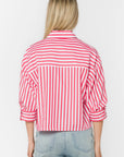 Raspberry Wine Stormi Stripe Button Up