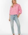 Raspberry Wine Stormi Stripe Button Up
