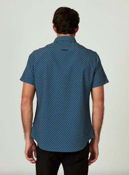 Teal Vienti Short Sleeve Button Up