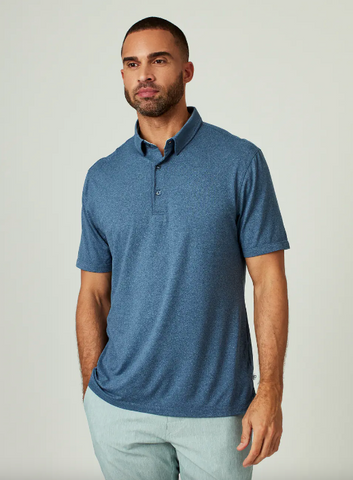 Heather Teal Core Polo
