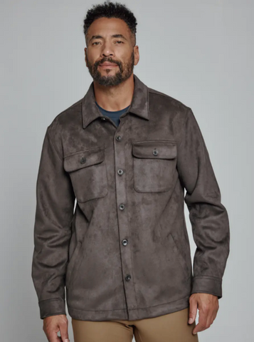 Charcoal Evolution Faux Suede Shacket