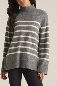 Classic Heather Grey Fin Stripe Sweater