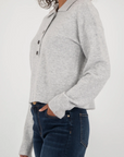 Heather Grey Lilia Button Front Sweater