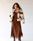 Cream & Brown Cow Print Jacket