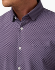 Passion Purple Palm Shadow Leeward SS Dress Shirt - TBU69-PAP