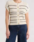Cream Button Top