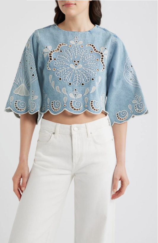 Denim Oxford Blouse